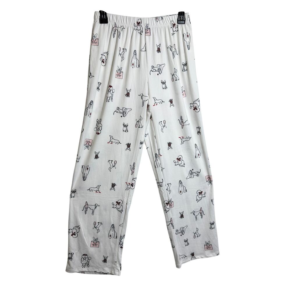NWT Kate Spade Cream with black dogs pattern pajama set size S - Picture 8 of 12
